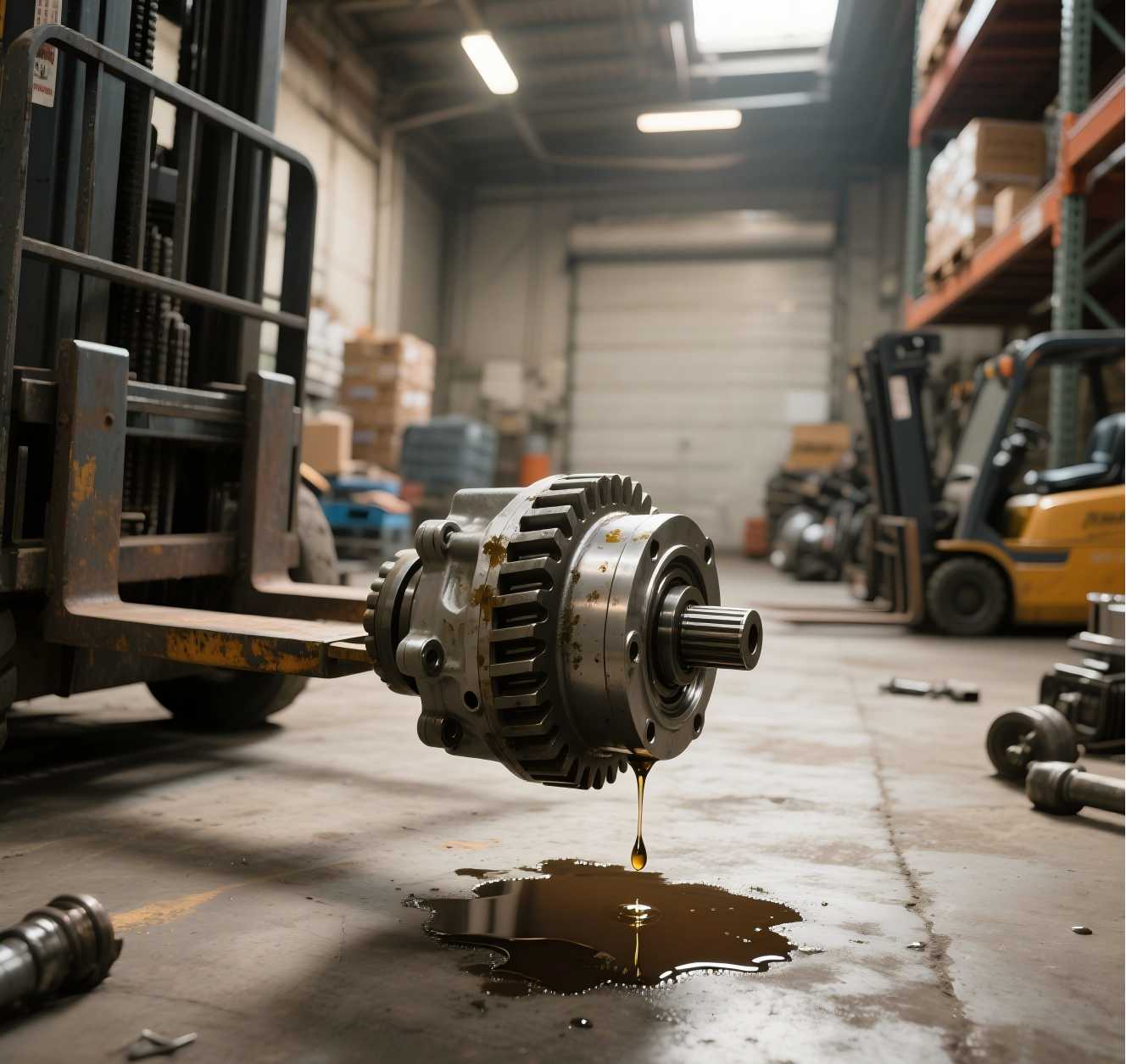 Solution to oil leakage of forklift gear pump