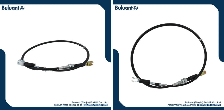 Buluant (Tianjin) Forklift Co., Ltd product display featuring multiple types of forklift engine mounts. The image shows a variety of engine mount models with thickened anti-vibration rubber cores, galvanized metal mounting brackets, and precision-machined fixing holes. Key advantages: strong load-bearing capacity, low noise operation, and compatibility with mainstream forklift brands (KION, HYSTER-YALE, TOYOTA, HELI). Bottom section displays Buluant logo, company name Buluant (Tianjin) Forklift Co., Ltd, and slogan 'FORKLIFT PARTS AND ALL OTHER INDUSTRIAL VEHICLE PARTS'.