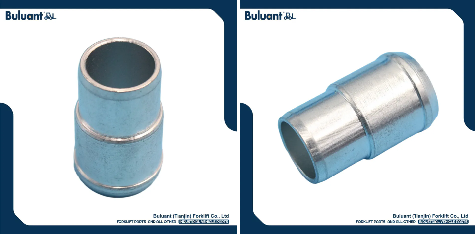 Buluant (Tianjin) Forklift Co., Ltd product display featuring multiple types of forklift engine mounts. The image shows a variety of engine mount models with thickened anti-vibration rubber cores, galvanized metal mounting brackets, and precision-machined fixing holes. Key advantages: strong load-bearing capacity, low noise operation, and compatibility with mainstream forklift brands (KION, HYSTER-YALE, TOYOTA, HELI). Bottom section displays Buluant logo, company name Buluant (Tianjin) Forklift Co., Ltd, and slogan 'FORKLIFT PARTS AND ALL OTHER INDUSTRIAL VEHICLE PARTS'.