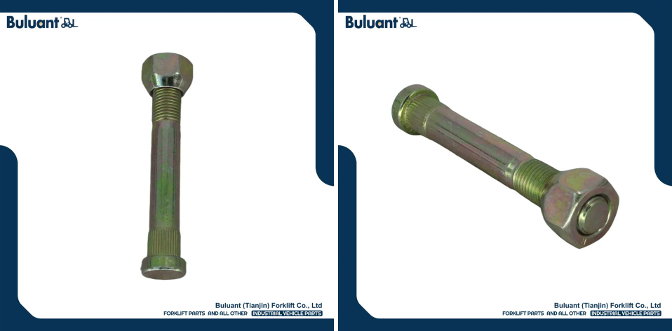 Buluant (Tianjin) Forklift Co., Ltd product display featuring multiple types of forklift engine mounts. The image shows a variety of engine mount models with thickened anti-vibration rubber cores, galvanized metal mounting brackets, and precision-machined fixing holes. Key advantages: strong load-bearing capacity, low noise operation, and compatibility with mainstream forklift brands (KION, HYSTER-YALE, TOYOTA, HELI). Bottom section displays Buluant logo, company name Buluant (Tianjin) Forklift Co., Ltd, and slogan 'FORKLIFT PARTS AND ALL OTHER INDUSTRIAL VEHICLE PARTS'.