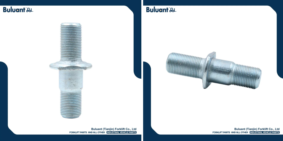 Buluant (Tianjin) Forklift Co., Ltd product display featuring multiple types of forklift engine mounts. The image shows a variety of engine mount models with thickened anti-vibration rubber cores, galvanized metal mounting brackets, and precision-machined fixing holes. Key advantages: strong load-bearing capacity, low noise operation, and compatibility with mainstream forklift brands (KION, HYSTER-YALE, TOYOTA, HELI). Bottom section displays Buluant logo, company name Buluant (Tianjin) Forklift Co., Ltd, and slogan 'FORKLIFT PARTS AND ALL OTHER INDUSTRIAL VEHICLE PARTS'.